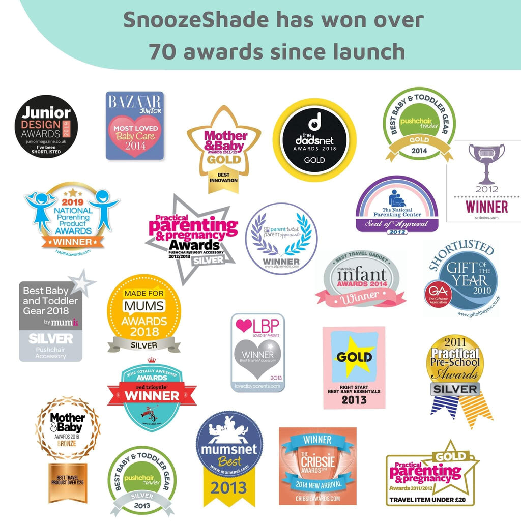 SnoozeShade Twin Deluxe (suitable from birth) | Double buggy/pushchair sun and sleep shade