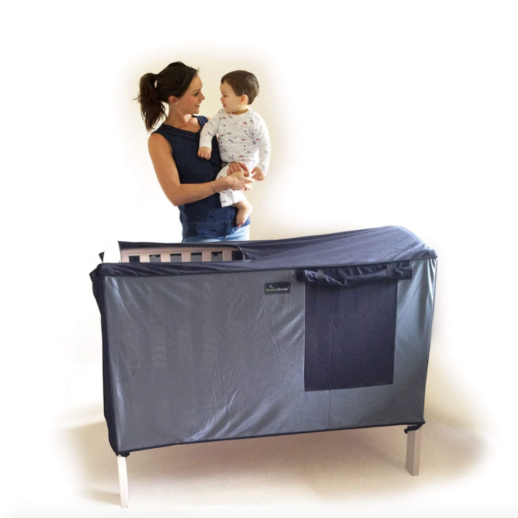 SnoozeShade for Cot Beds | Cot bed blackout canopy and sleep shade | Air-permeable fabric