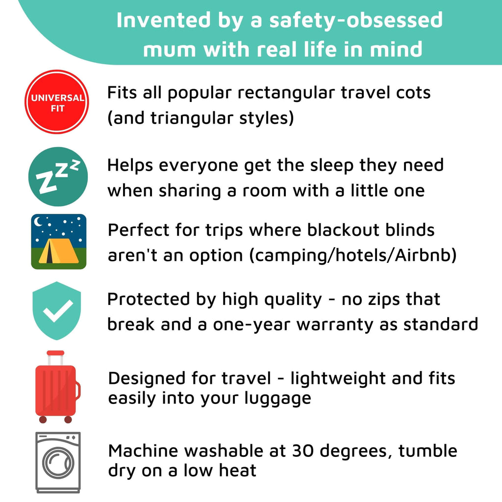 SnoozeShade for Cots | Cot blackout canopy | Air-permeable fabric